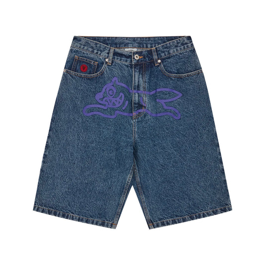 【預購】BBC ICECREAM RUNNING DOG DENIM SHORTS紫色飛狗 牛仔短褲