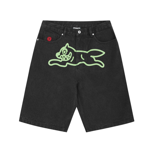 【預購】BBC ICECREAM RUNNING DOG DENIM SHORTS 黑綠 牛仔短褲